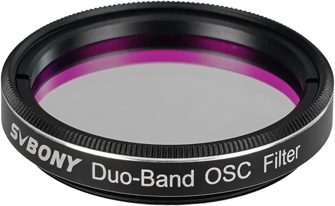 Svbony SV220 Telescope Filter, H-Alpha & OIII, 7nm Dual-Band 1.25" Filter | Urban Emission Nebula Imaging, 85% Transmission Rate with OD5, H-Alpha (656nm) and OIII (500nm) Wavelengths