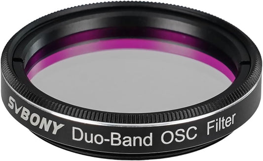 Svbony SV220 Telescope Filter, H-Alpha & OIII, 7nm Dual-Band 1.25" Filter | Urban Emission Nebula Imaging, 85% Transmission Rate with OD5, H-Alpha (656nm) and OIII (500nm) Wavelengths