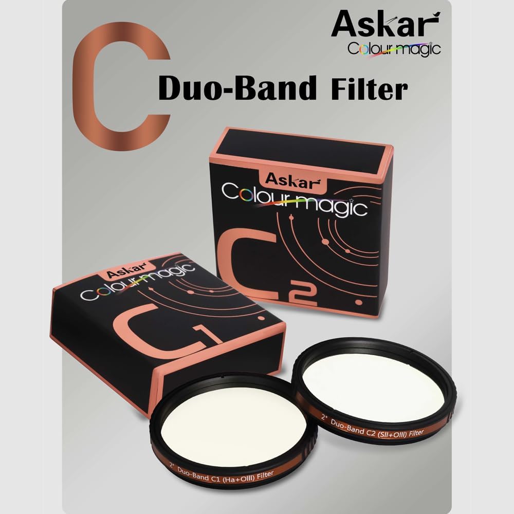 Askar Colour Magic C 2" Duo-Band Filter Package, 48mm, Enhancing, Optical Glass, Astrophotography, Astronomy Filters, Increase Contrast and Reduce Light Pollution