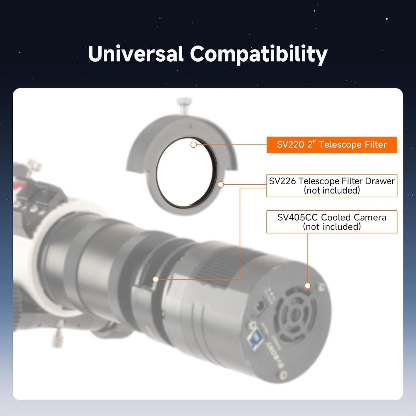 Svbony SV220 Telescope Filter, H-Alpha & OIII, 7nm Dual-Band 1.25" Filter | Urban Emission Nebula Imaging, 85% Transmission Rate with OD5, H-Alpha (656nm) and OIII (500nm) Wavelengths