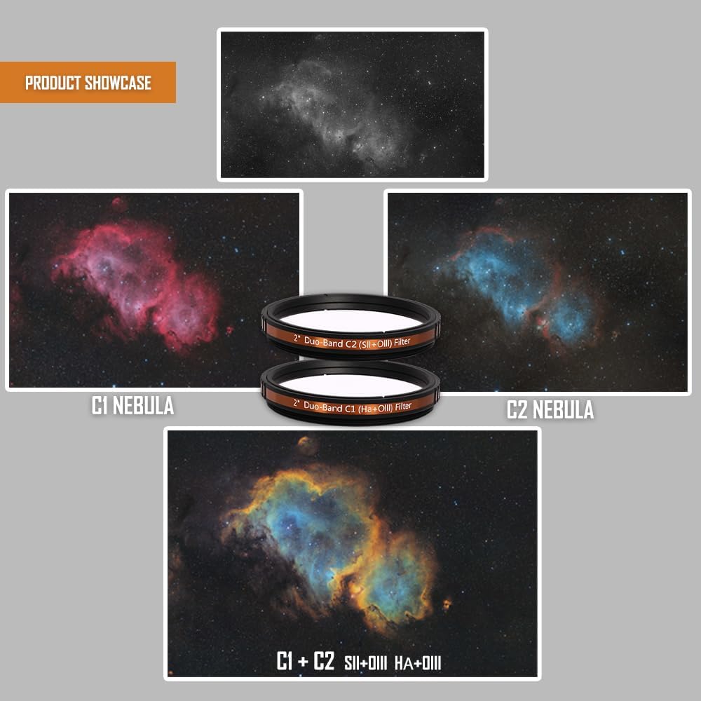 Askar Colour Magic C 2" Duo-Band Filter Package, 48mm, Enhancing, Optical Glass, Astrophotography, Astronomy Filters, Increase Contrast and Reduce Light Pollution