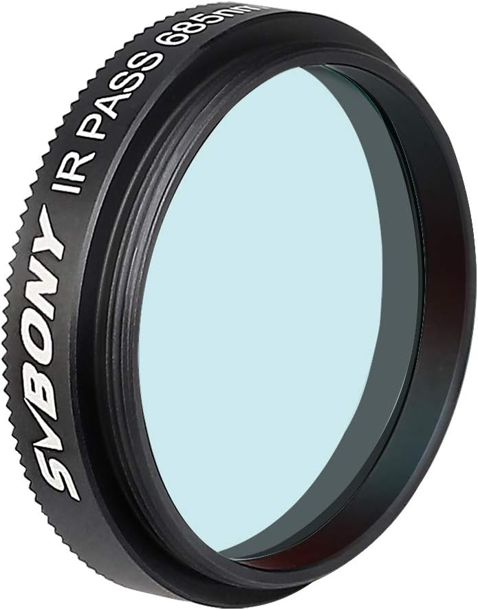 SVBONY SV183 IR Pass Filter 2 Inch T685nm Telescope Filter | IR Imaging for Sharper Planetary Photos,Enhanced Contrast and Surface Detail, CNC Aluminum Frame,1.25" Thread (M48×0.75)