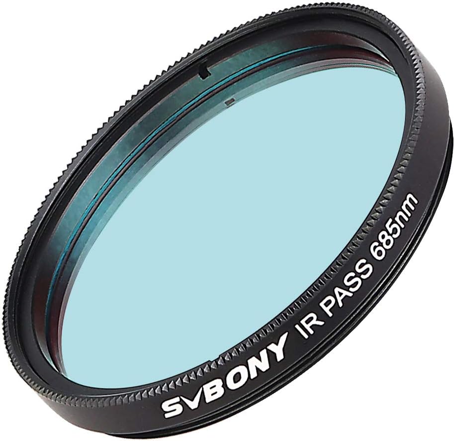 SVBONY SV183 IR Pass Filter 2 Inch T685nm Telescope Filter | IR Imaging for Sharper Planetary Photos,Enhanced Contrast and Surface Detail, CNC Aluminum Frame,1.25" Thread (M48×0.75)