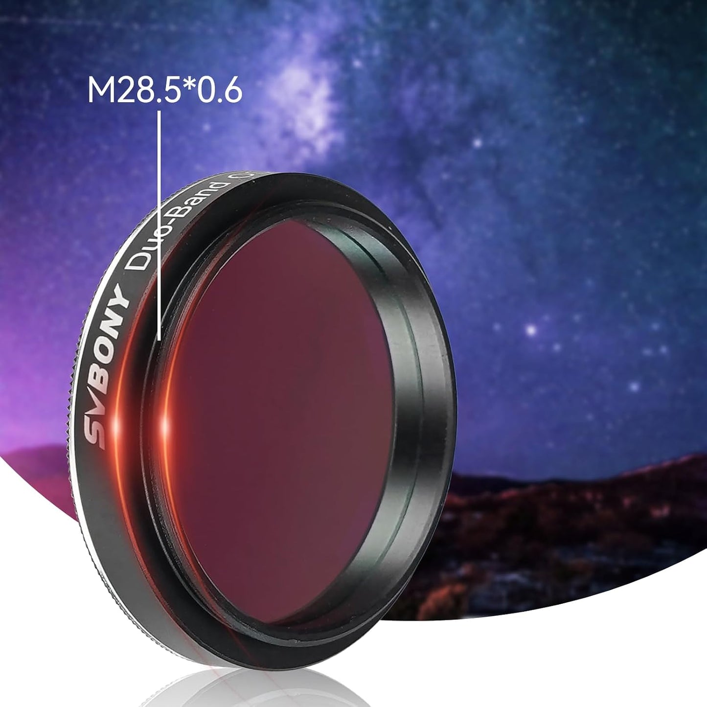 Svbony SV220 Telescope Filter, H-Alpha & OIII, 7nm Dual-Band 1.25" Filter | Urban Emission Nebula Imaging, 85% Transmission Rate with OD5, H-Alpha (656nm) and OIII (500nm) Wavelengths