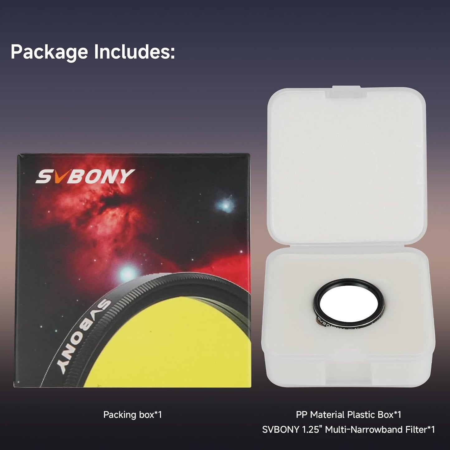 SVBONY SV240 Telescope Filter, 1.25 inch Multi-Narrowband Filter | Increase Contrast, Ha OIII H-Beta, Telescope Accessories for City Astrophotography and Visual Observation