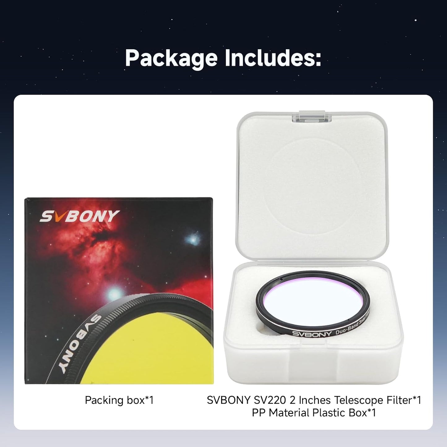 Svbony SV220 Telescope Filter, H-Alpha & OIII, 7nm Dual-Band 1.25" Filter | Urban Emission Nebula Imaging, 85% Transmission Rate with OD5, H-Alpha (656nm) and OIII (500nm) Wavelengths