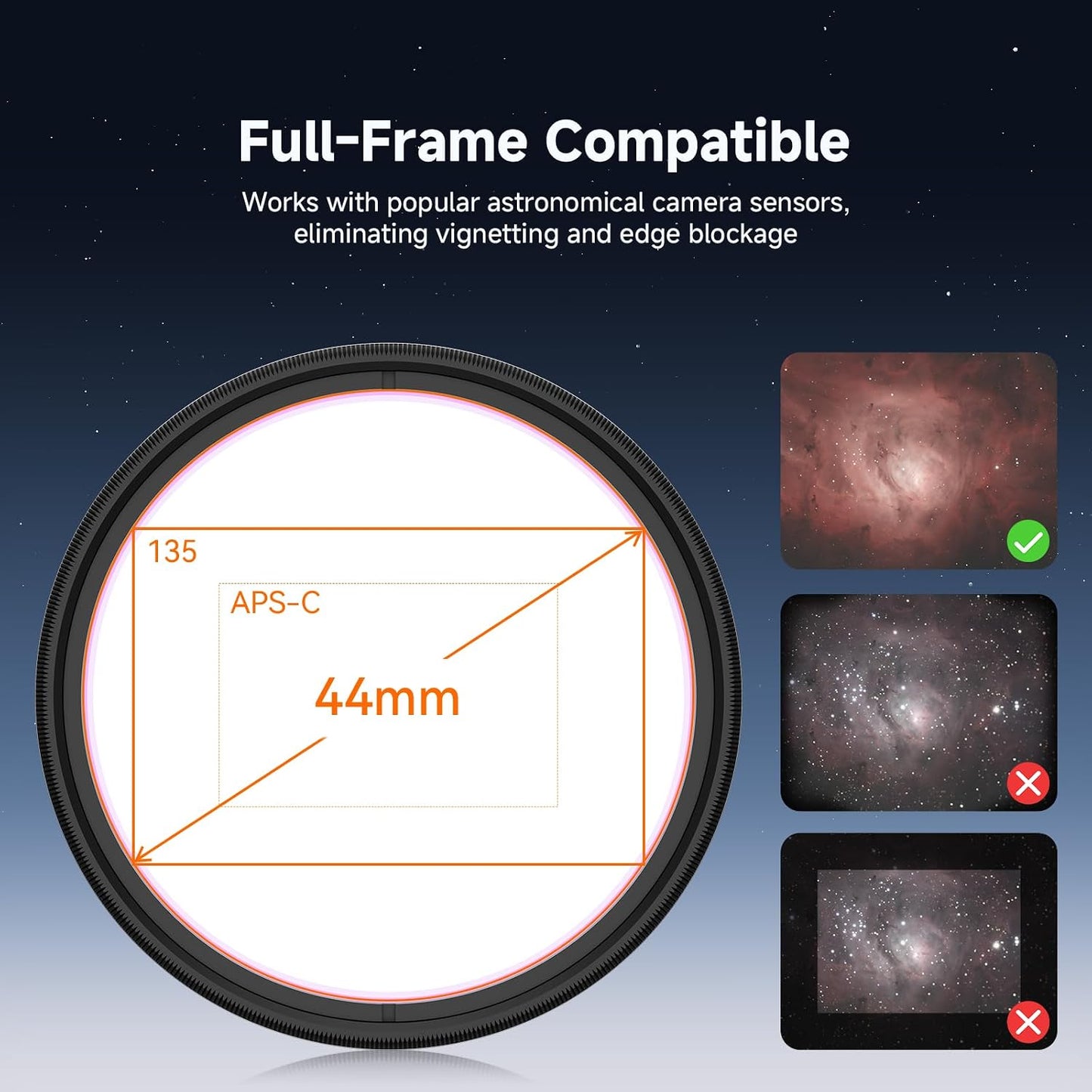 Svbony SV220 Telescope Filter, H-Alpha & OIII, 7nm Dual-Band 1.25" Filter | Urban Emission Nebula Imaging, 85% Transmission Rate with OD5, H-Alpha (656nm) and OIII (500nm) Wavelengths