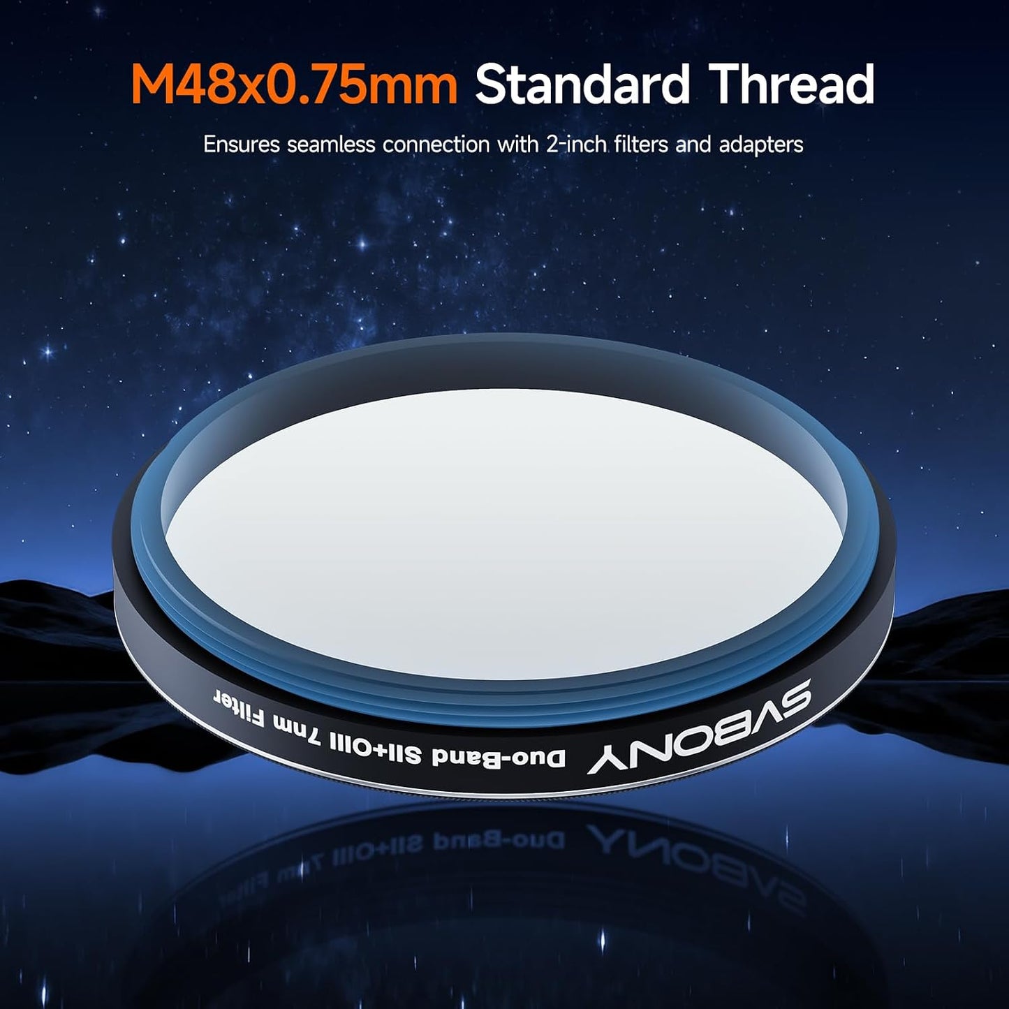 Svbony SV220 Telescope Filter, SII & OIII, 7nm Dual-Band 1.25" Nebula Filter, 88% Peak Transmission with OD5 Cut-Off Depth Telescope Accessory, Reduce Light Pollution, for Imaging emission Nebulae
