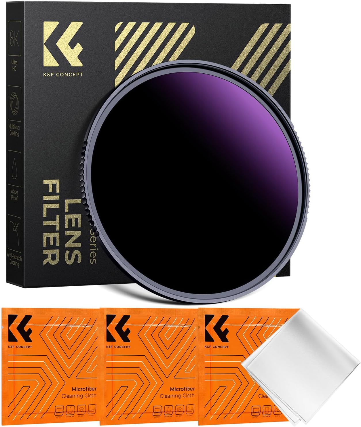 K&F CONCEPT 49mm ND1000000 Solar Eclipse Filter 20 Stops Fixed ND Filter | Multi-Coated HD Optical Glass, for Eclipse Celestial Observations Photography Camera Lens Filter Nano-X Series FN707
