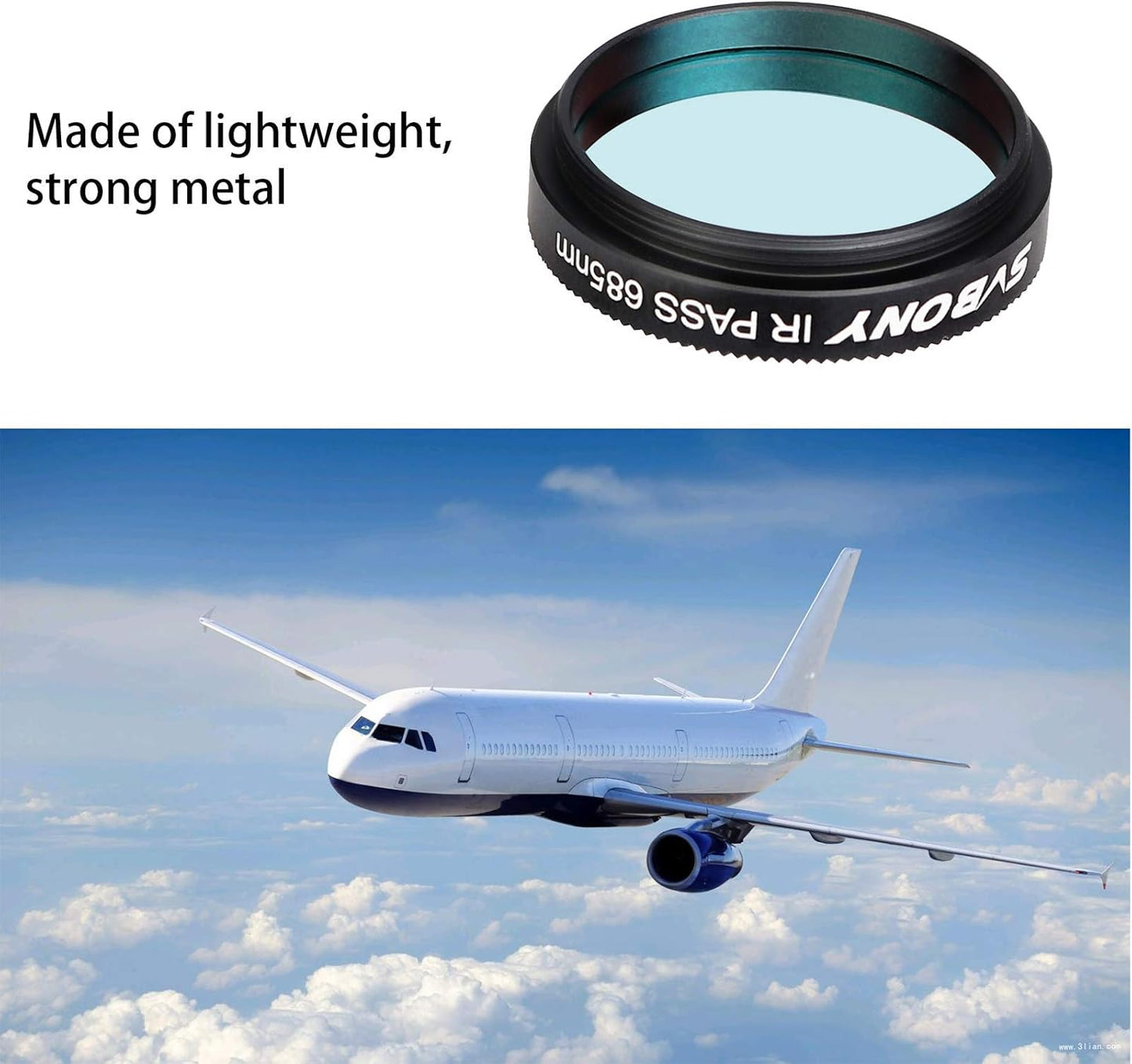 SVBONY SV183 IR Pass Filter 2 Inch T685nm Telescope Filter | IR Imaging for Sharper Planetary Photos,Enhanced Contrast and Surface Detail, CNC Aluminum Frame,1.25" Thread (M48×0.75)