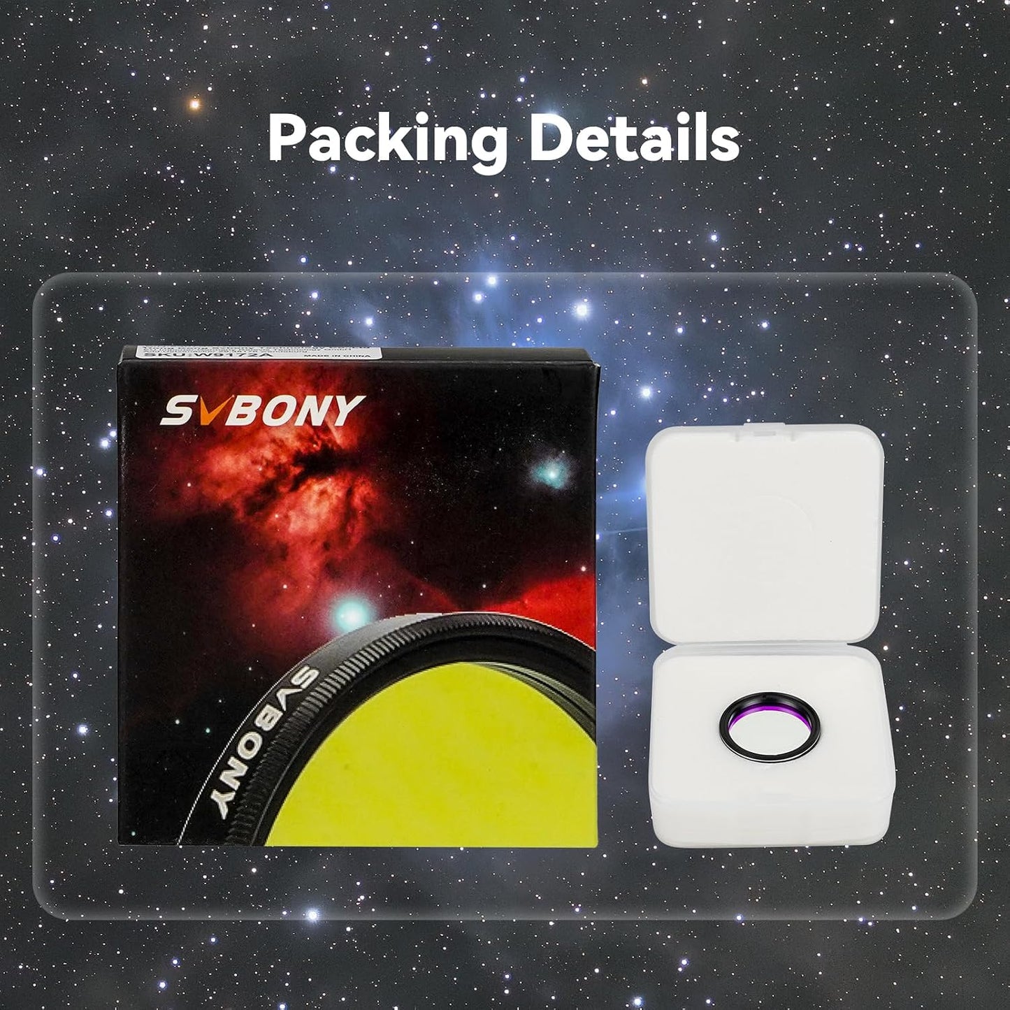 Svbony SV220 Telescope Filter, H-Alpha & OIII, 7nm Dual-Band 1.25" Filter | Urban Emission Nebula Imaging, 85% Transmission Rate with OD5, H-Alpha (656nm) and OIII (500nm) Wavelengths