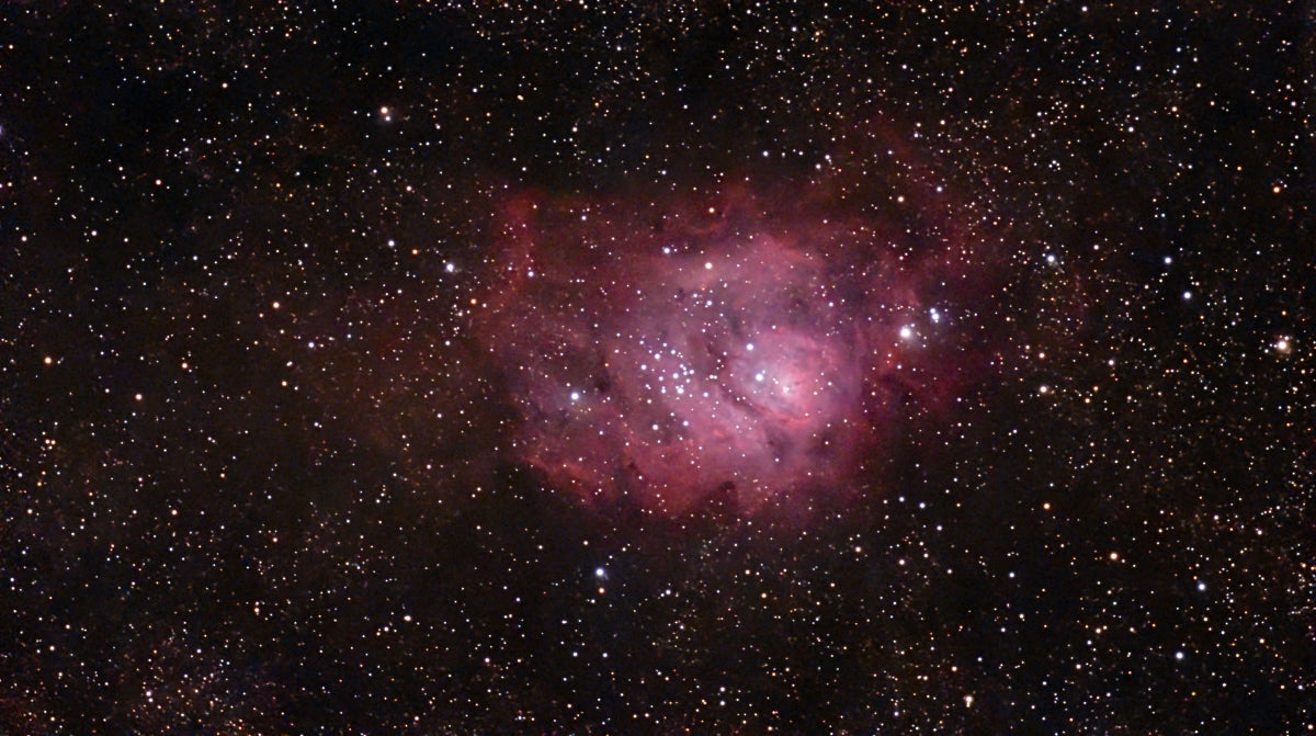 The Lagoon Nebula straight from Stellar Studio on the Dwarf Mini.